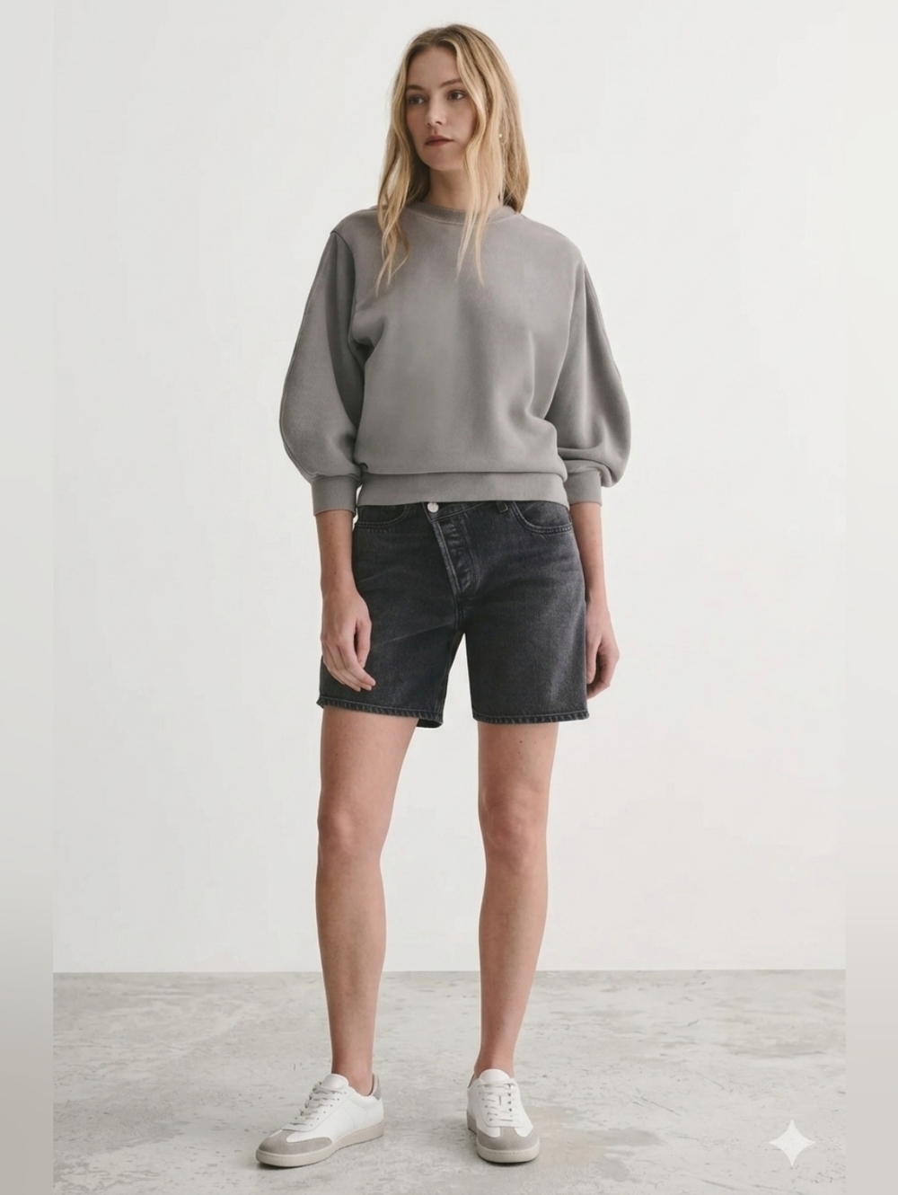 Agolde Thora 3/4 Sleeve Gray size M